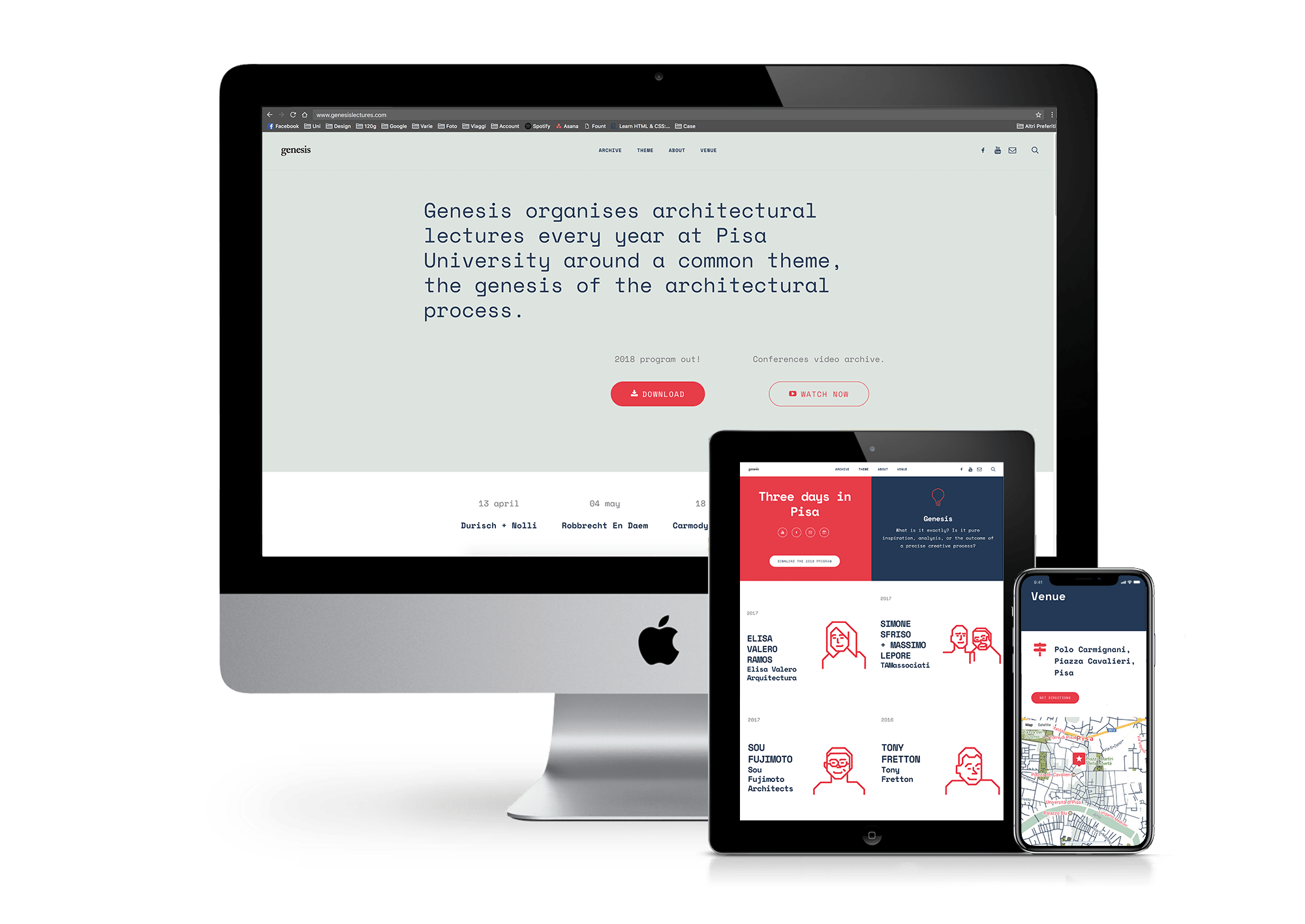 Mobile, Tablet and Desktop version of Genesis Lecture’s website