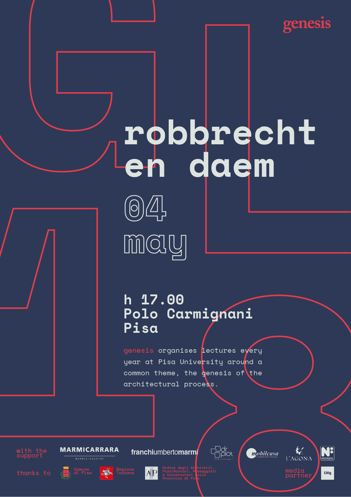 Robbrecht En Daem  poster for Genesis Lectures 2018