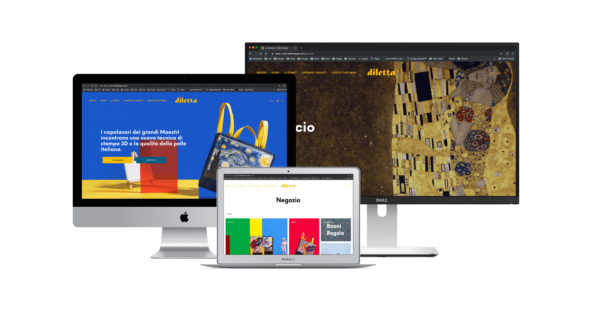 Website desktop, Diletta Bags