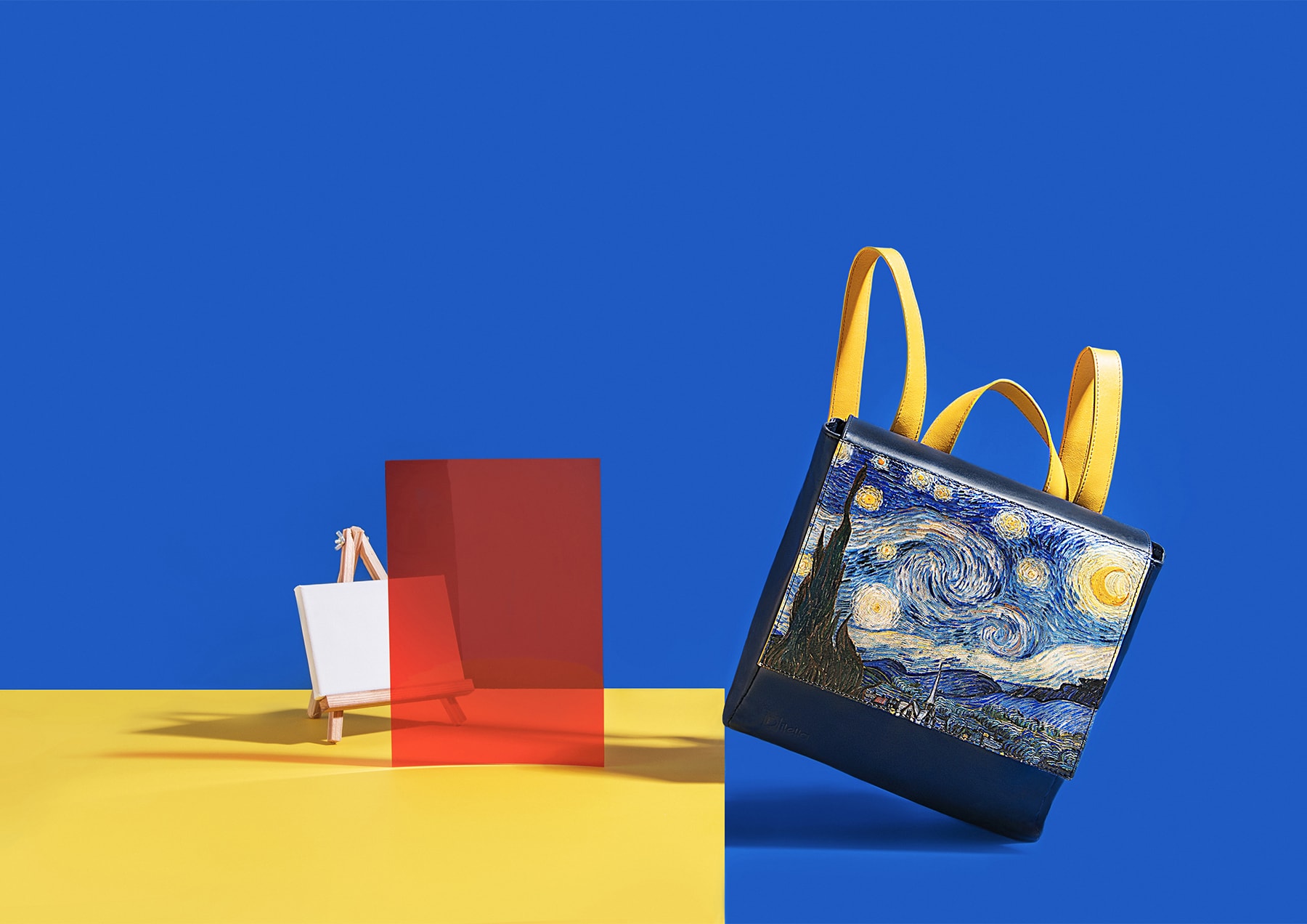 Starry Night, Vincent Vang Gogh – Backpack, black and gold